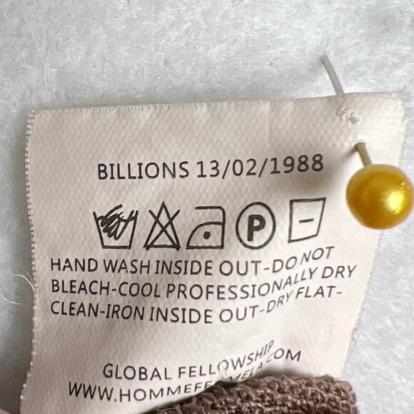 Homme + Femme  LA Unisex Tiered Thick Cotton Embroidered Tee Shirt Tan Size XL - Picture 10 of 10